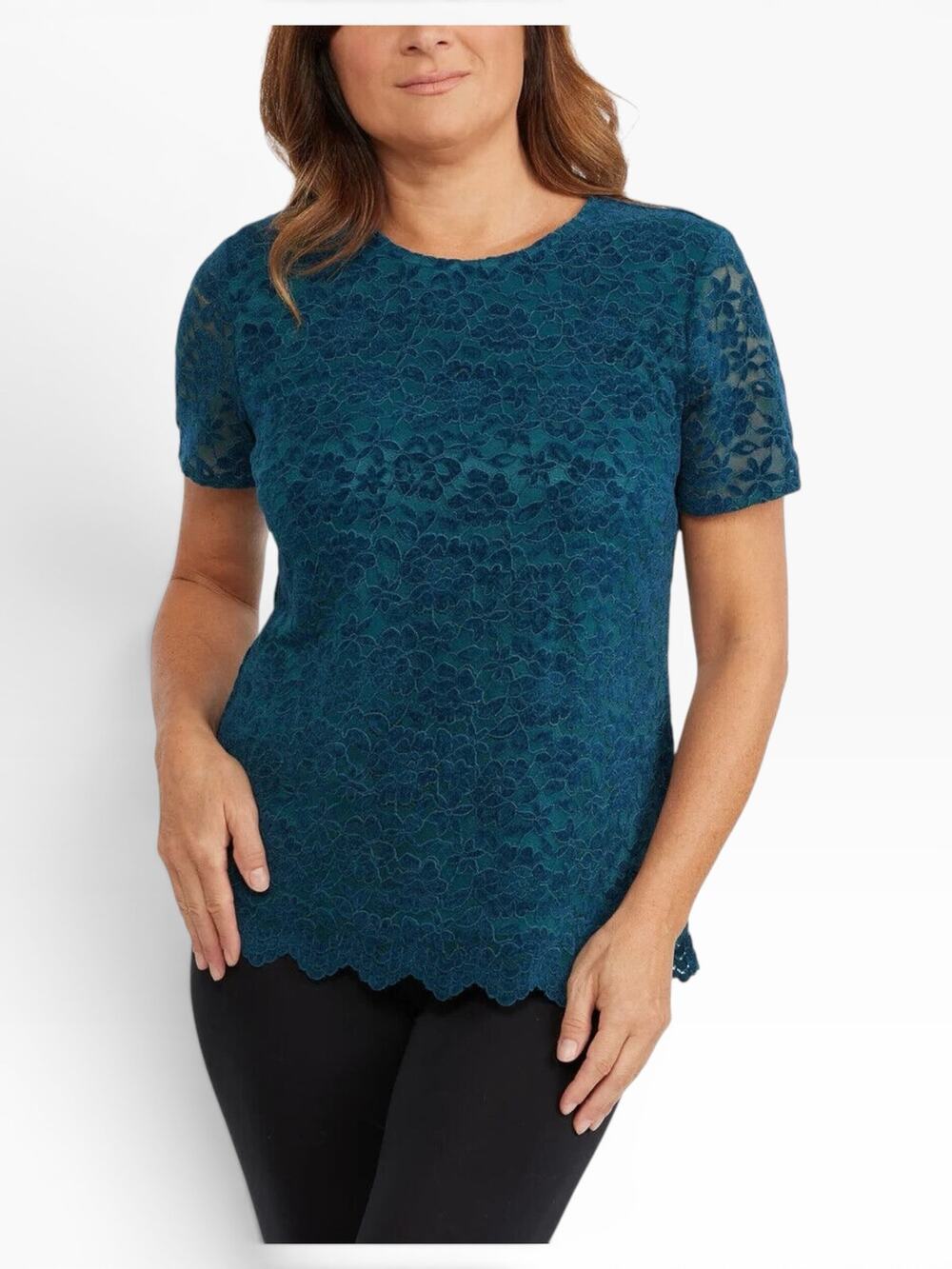 Teddi Rose Lace Keyhole Top Women’s XL Blue NWT